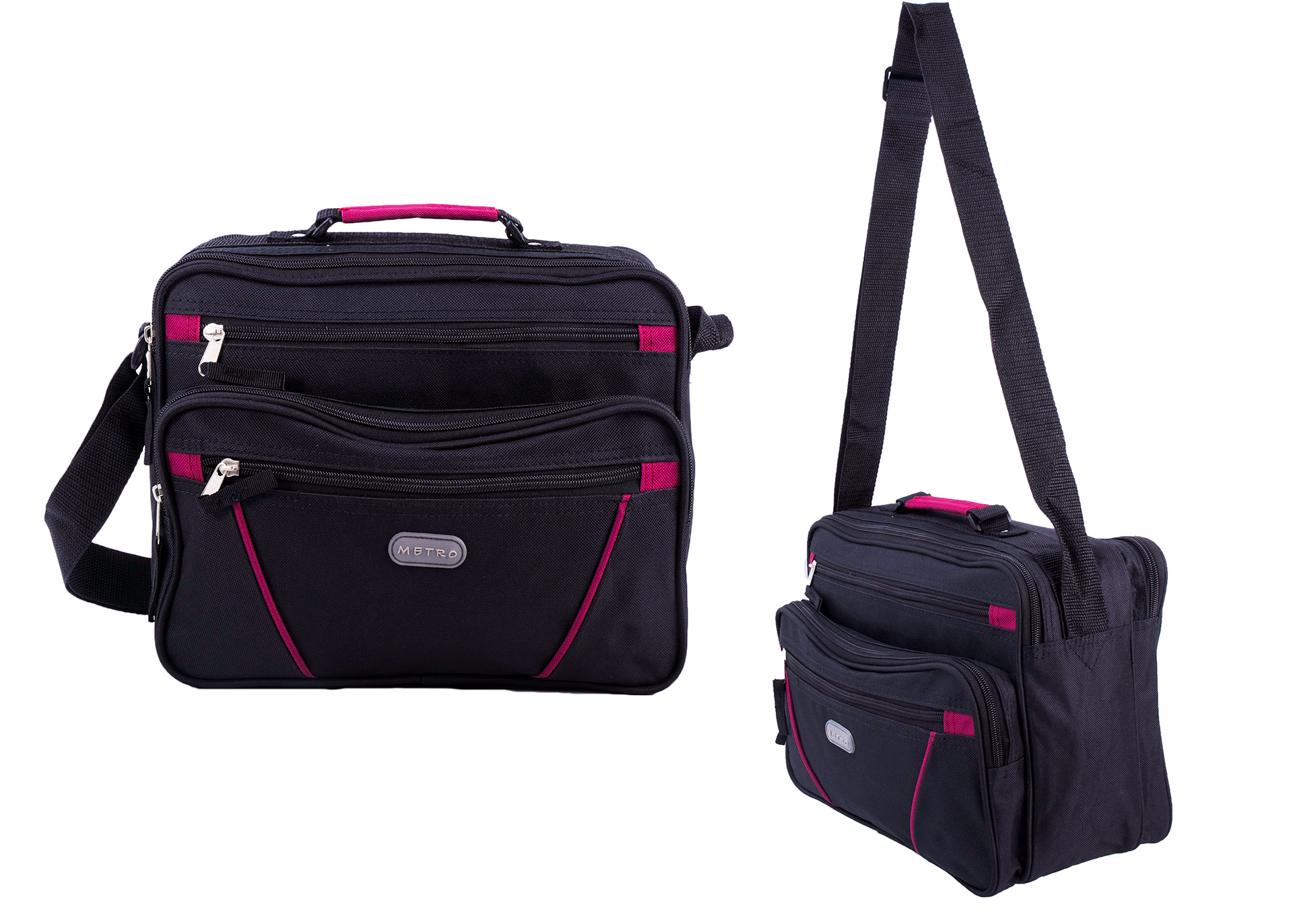 LL-7911 BLACK/BURGUNDY FLIGHT BAG